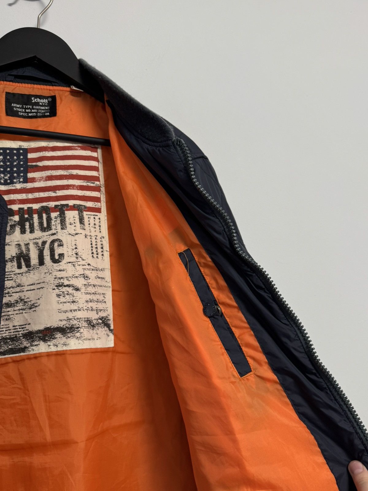 Schott Vintage Schott MA-1 Bomber NYC American College USA RARE Size US XXL / EU 58 / 5 - 13 Thumbnail