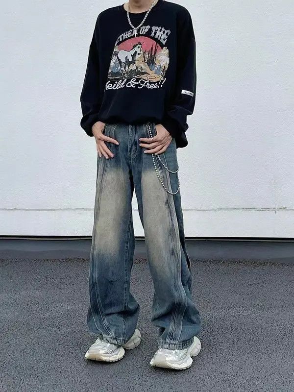 Japanese Brand Honoka x Kanon Vintage draped washed distressed loose jeans Size US 31 - 5 Thumbnail