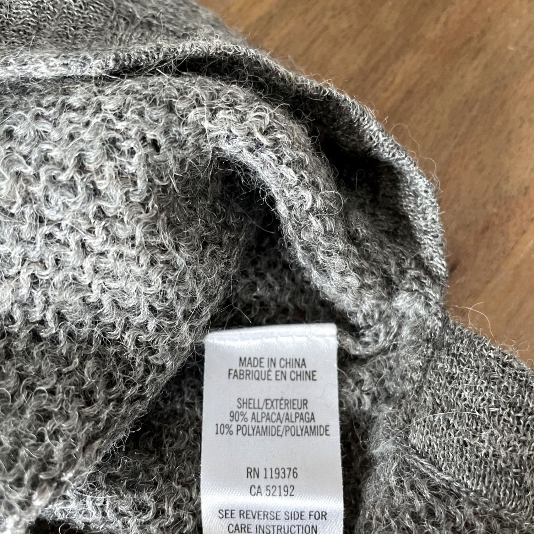 Helmut Lang HELMUT LANG Gray Alpaca Long Sleeve Blouse Womens Medium Plunge V Neck Top Knit Loose Size M / US 6-8 / IT 42-44 - 6 Thumbnail