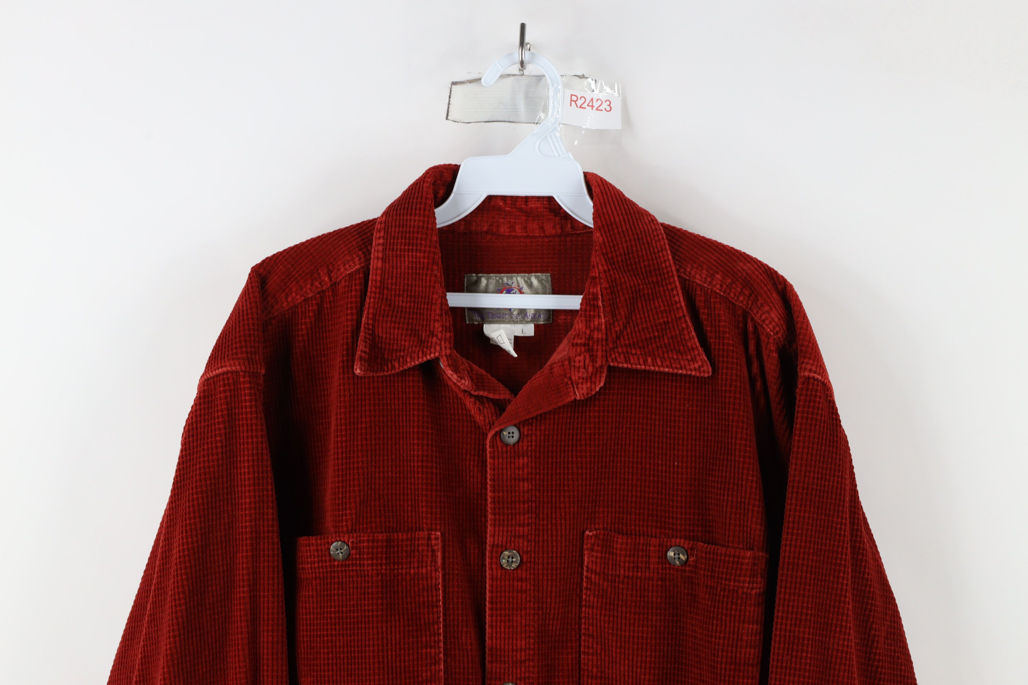 Vintage Vintage 90s Streetwear Heavyweight Corduroy Button Shirt Size US L / EU 52-54 / 3 - 2 Thumbnail