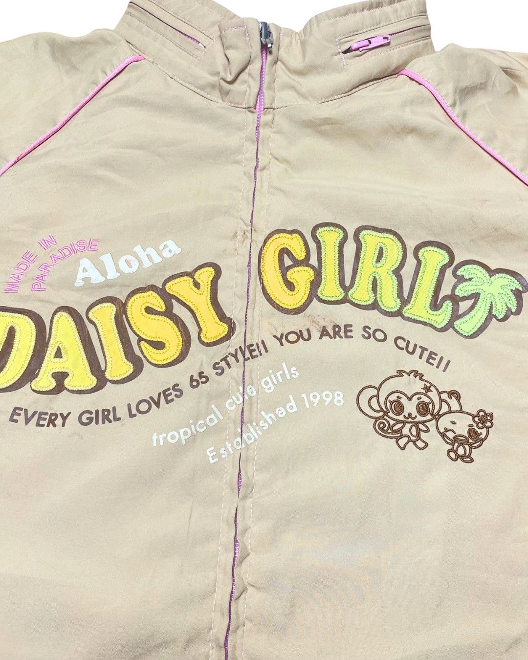 Japanese Brand Daisy Girls Aloha Tropical Lightweight Windbreaker Size M / US 6-8 / IT 42-44 - 2 Thumbnail