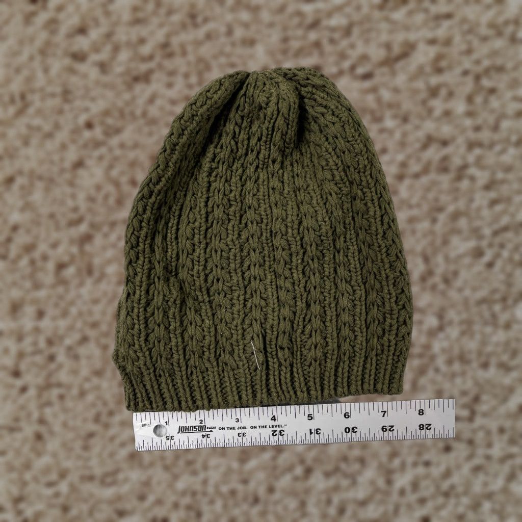 Needles Pins And Needles Beanie Womens One Size Green Acrylic Cotton Blend Ski Hat/Toque - Knit Beanie, Lined, Crochet Accent, Adult Women, Green, Vintage: No Size ONE SIZE - 1 Thumbnail