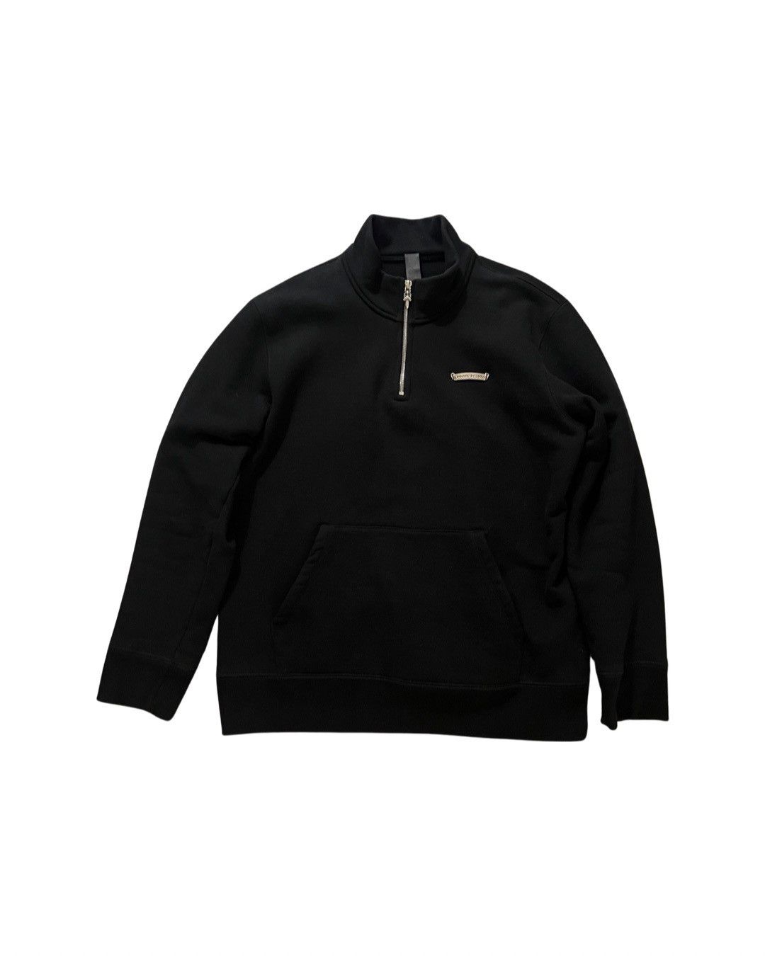 image of Chrome Hearts Half Zip Quarter Zip Embroidery Logo Sweatshirt in Black, Men's (Size Medium)