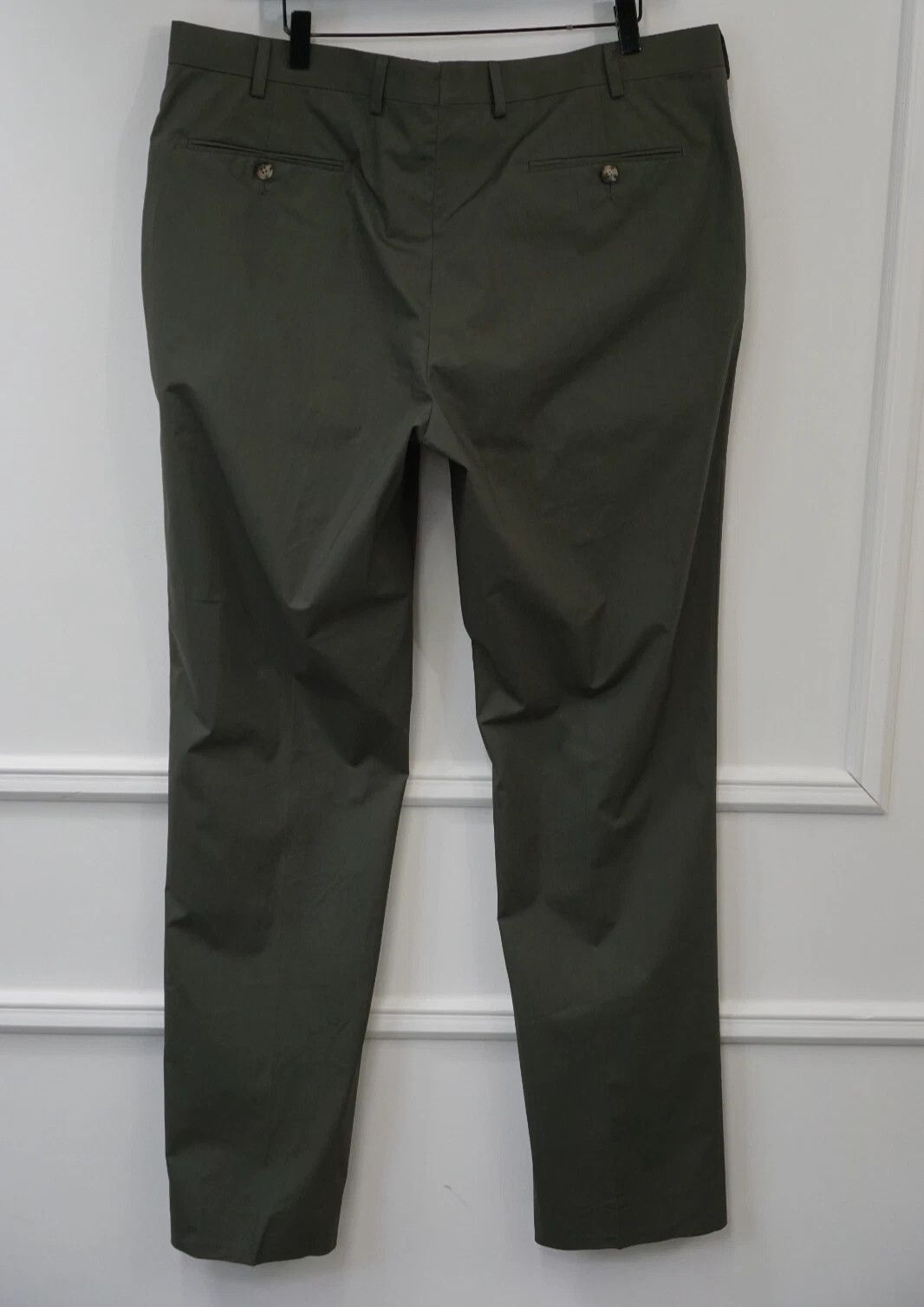 Suitsupply Men Suitsupply Soho Trousers Khaki Green Stretch Cotton US46 Size 46R - 2 Thumbnail