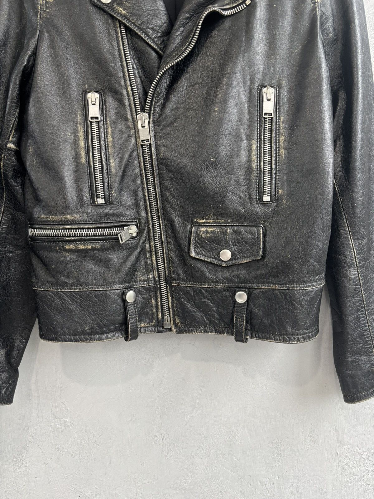 Saint Laurent Paris Saint Laurent FW16 L01 calfskin distressed leather jacket Size US S / EU 44-46 / 1 - 7 Thumbnail