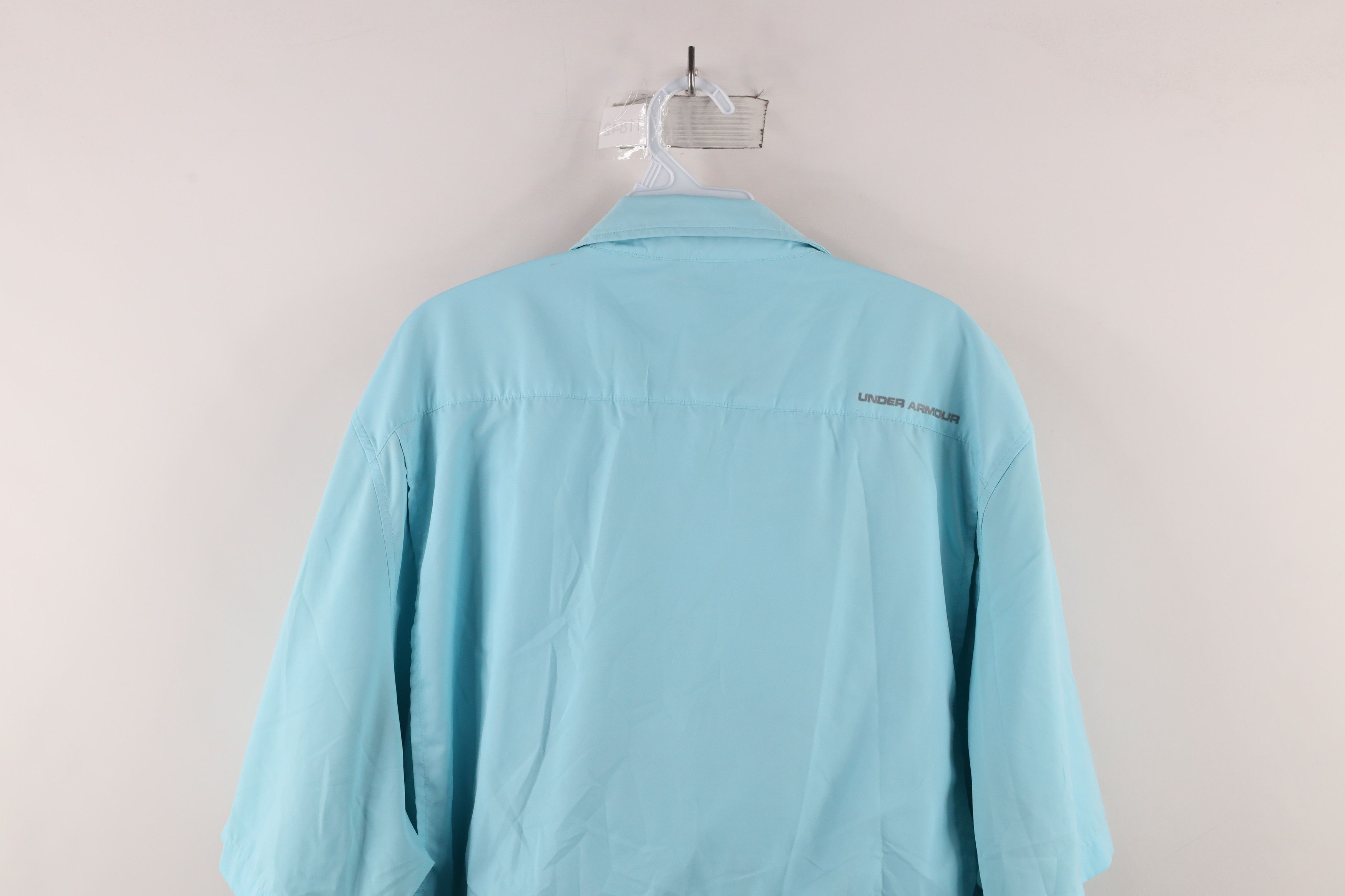 Under Armour × Vintage Under Armour Short Sleeve Collared Button Shirt Blue Size US XXL / EU 58 / 5 - 11 Thumbnail