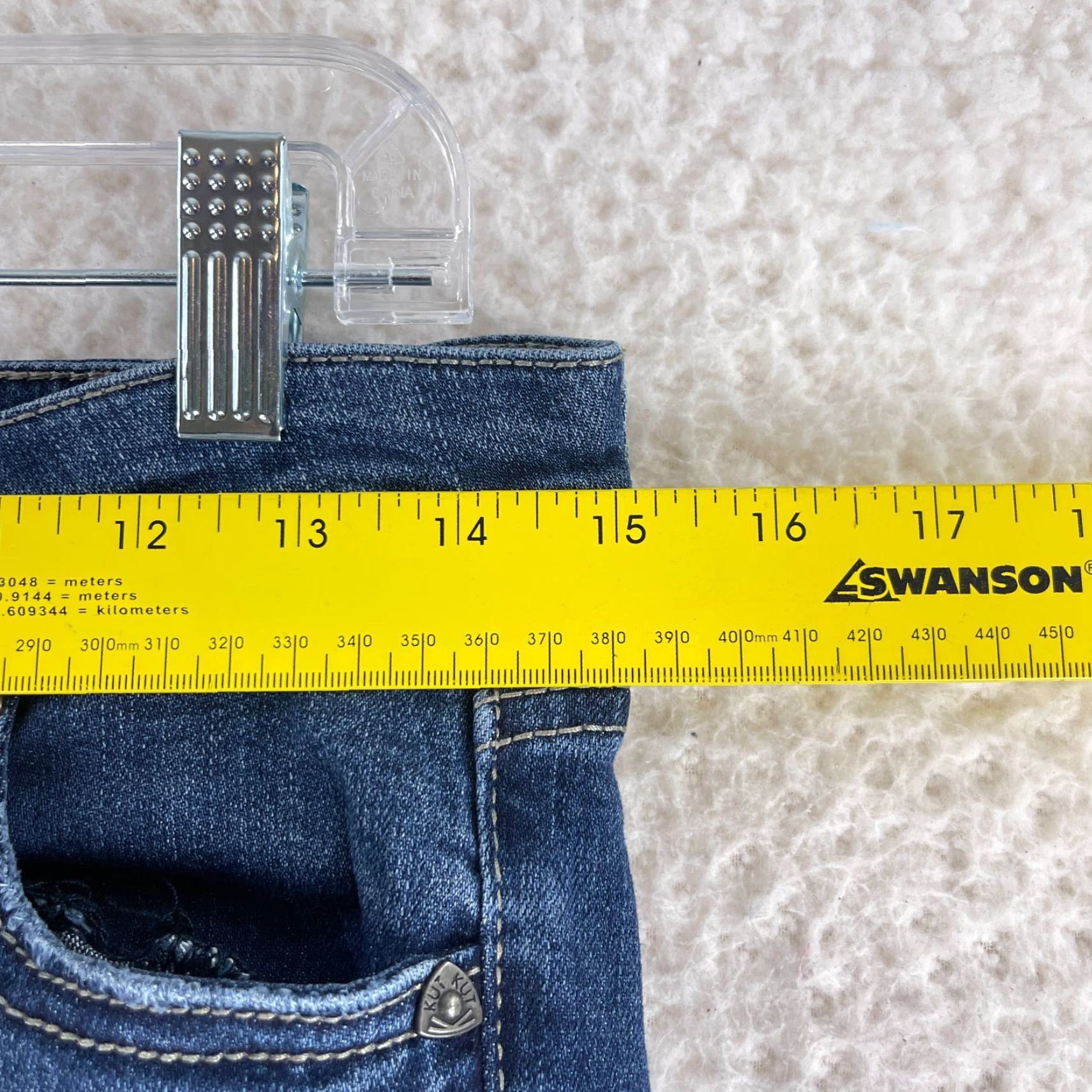 Vintage KUT from the Kloth Blue Denim Skinny Jeans Womens Size 2 Casual Low-Rise 5-Pocket Stretch Regular Inseam 28" Refined/Boho City Style Size 26" / US 2 / IT 38 - 7 Thumbnail