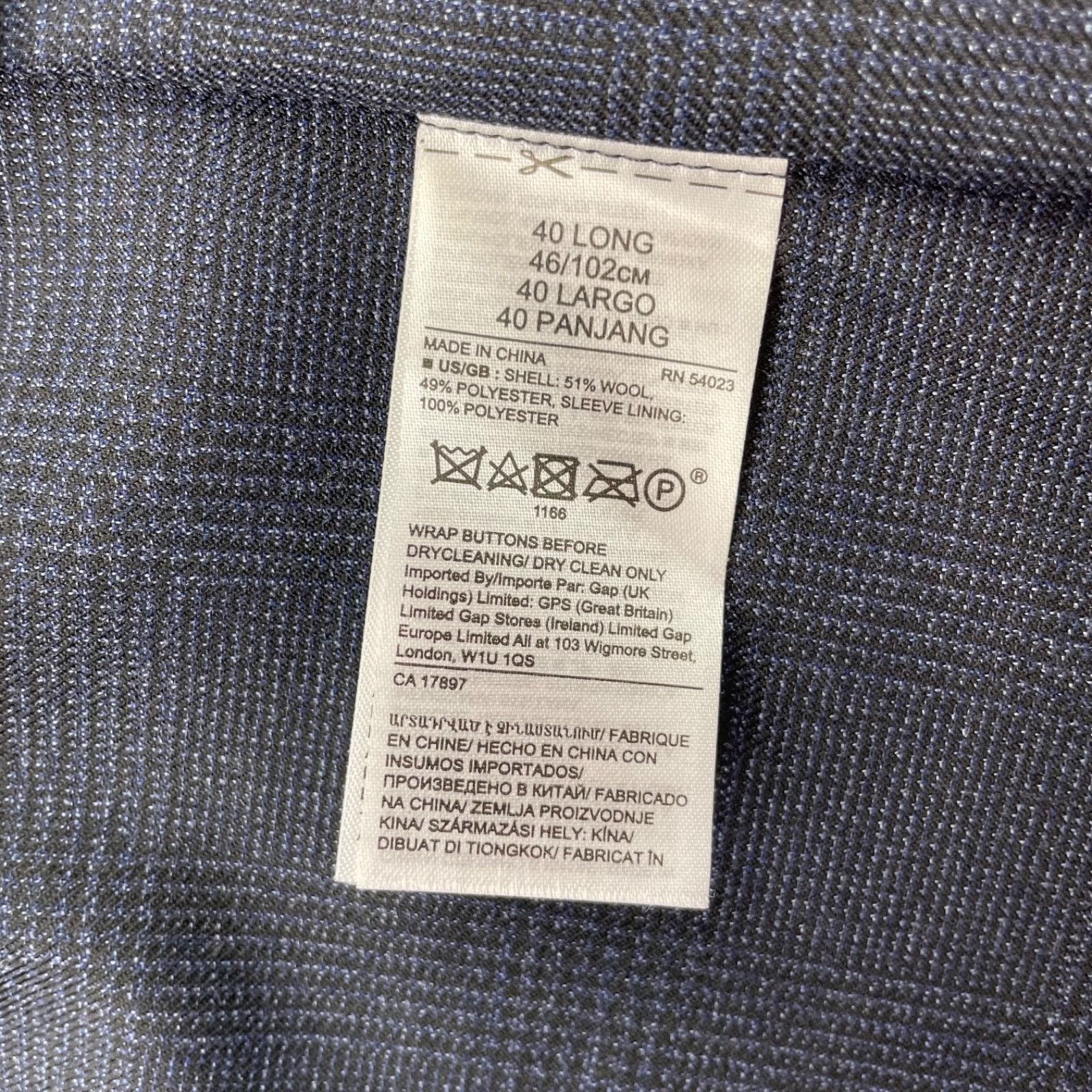 Banana Republic Banana Republic Men's Smart Weight Slim Fit Wool Suit Blue P Size 40L - 7 Thumbnail