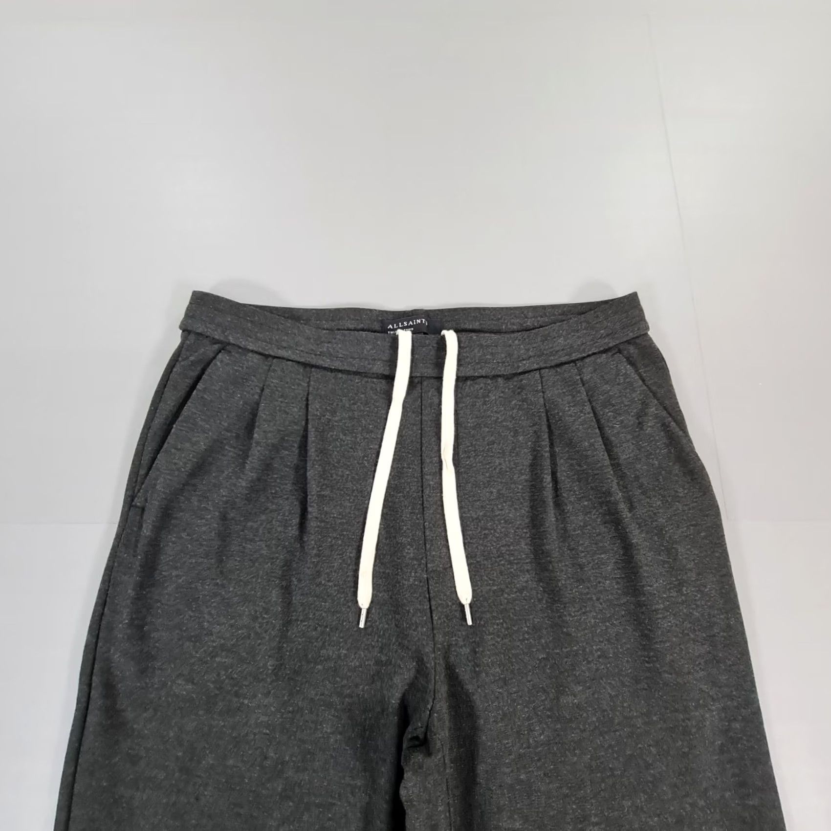 Allsaints AllSaints Mens Trousers Grey W34 L27 Elastic Waist Pockets Cropped Wool Blend Slim Tapered 65% Viscose 31% Polyamide 4% Elastane Mens Size US 34 / EU 50 - 2 Thumbnail