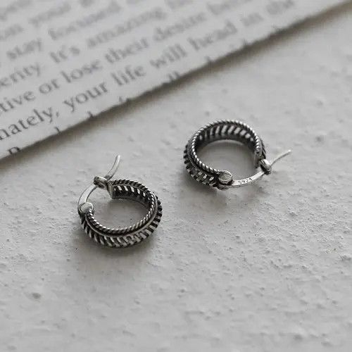 Other 100%925 silver retro punk earrings Size ONE SIZE - 6 Thumbnail