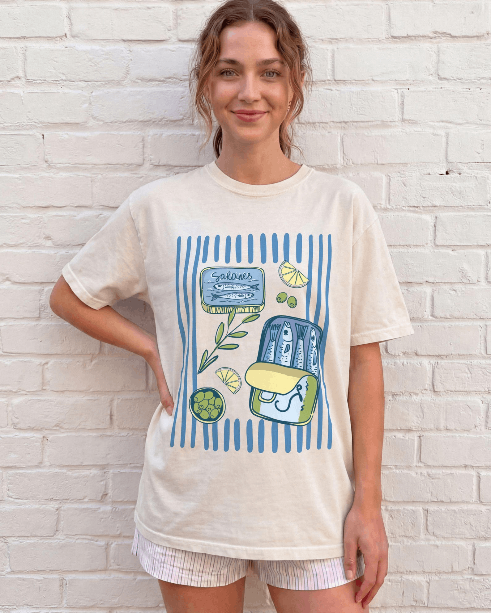 Other Sardines Tin Shirt – Coastal Seafood Graphic Tee Size M / US 6-8 / IT 42-44 - 3 Thumbnail