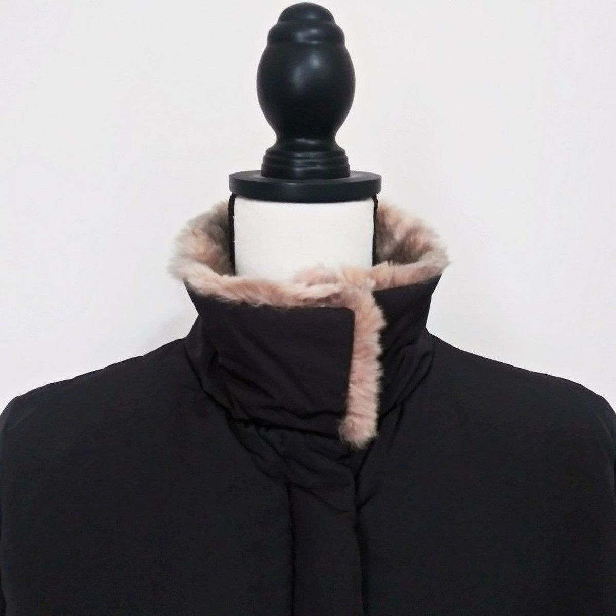 Japanese Brand Time Postmodern Funnel Neck Goose Down Puffer Faux Fur Trim Size XS / US 0-2 / IT 36-38 - 6 Thumbnail