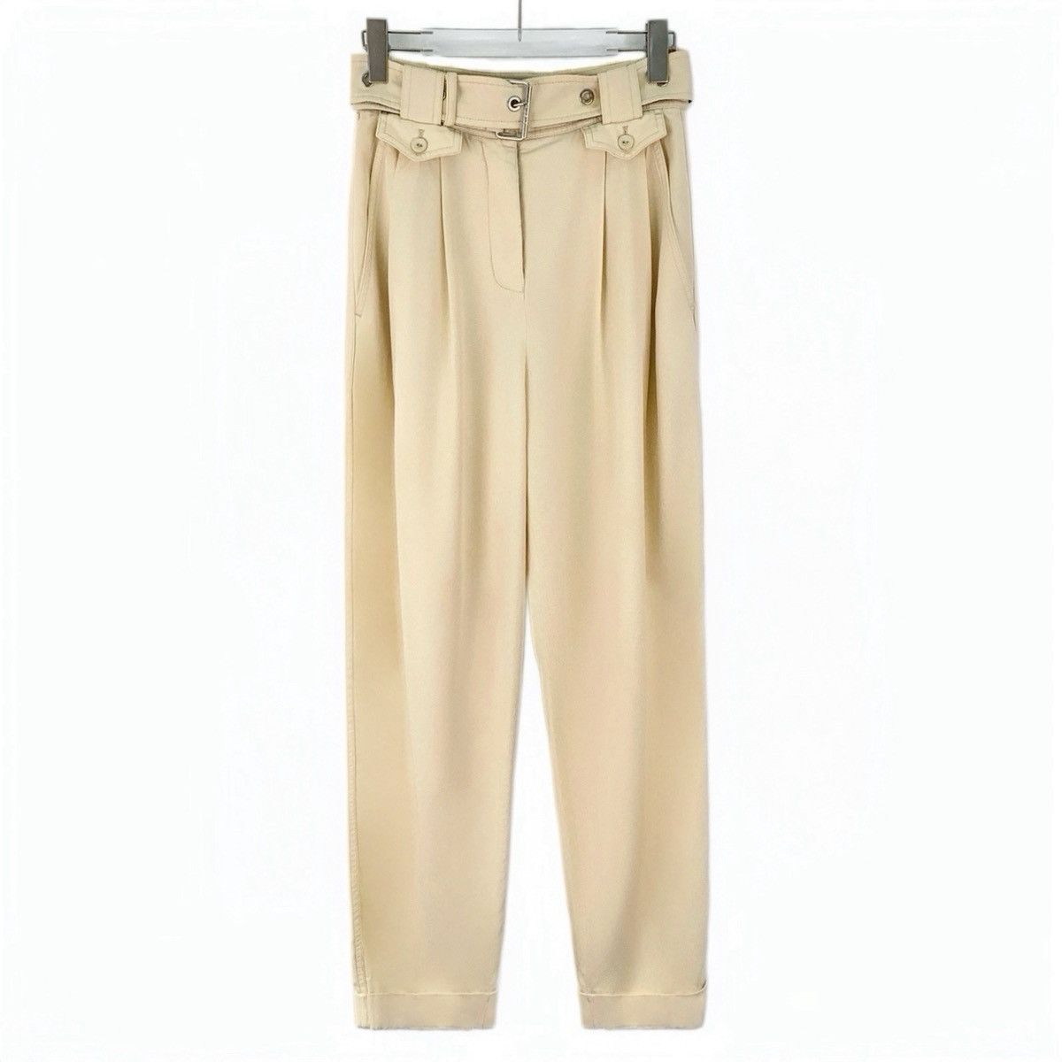 Louis Vuitton Louis Vuitton Beige Buckle Detail Carrot Pants K26WX Size 25" / US 0 / IT 36 - 1 Thumbnail