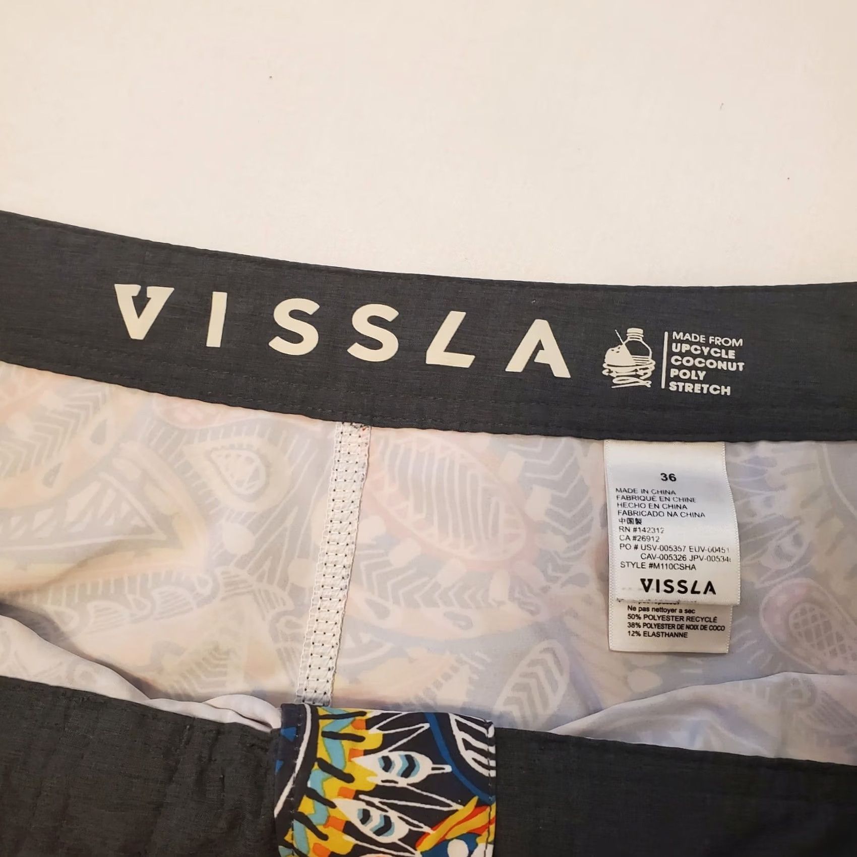Vissla VISSLA Boardshorts Swim Trunks Shorts Size 36 Geometric Floral Pattern Men's Size US 36 / EU 52 - 6 Thumbnail