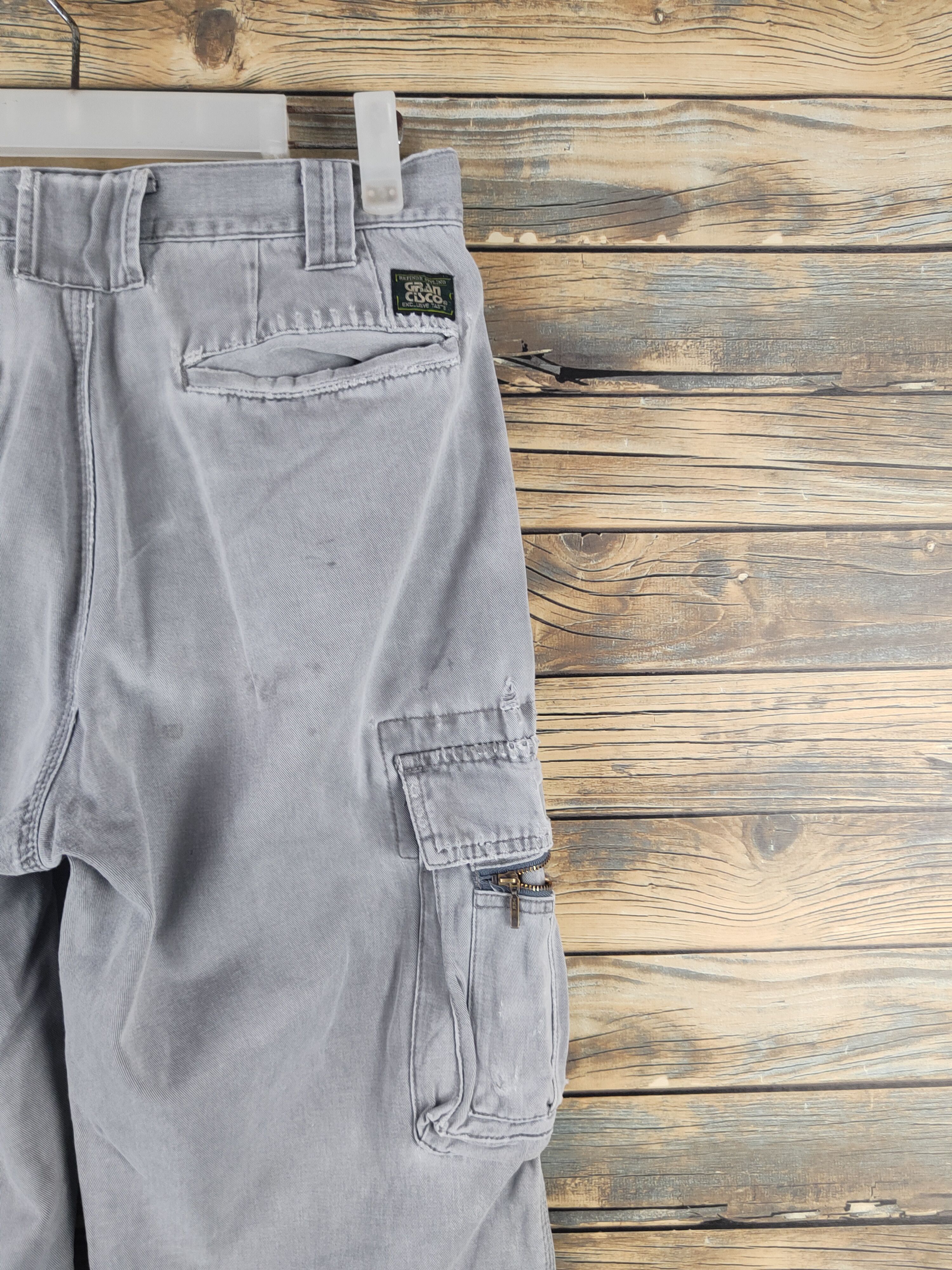 Japanese Brand DL Gran Cisco Gray Faded Multipocket Cargo Pants #46-289T Size US 27 - 10 Thumbnail