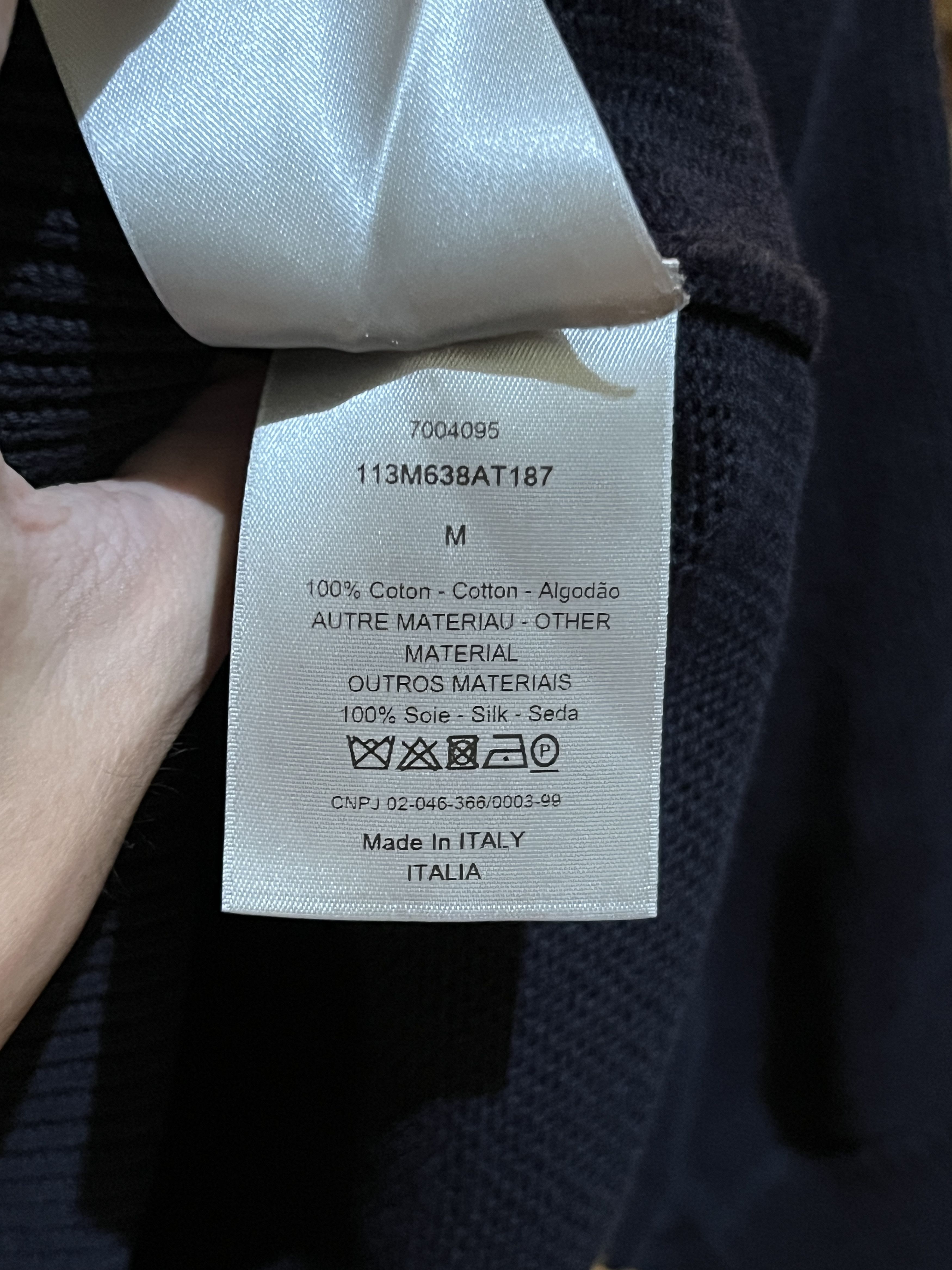 Dior Dior Oblique Inserts Deep Blue Cotton Jersey Sweater Size US M / EU 48-50 / 2 - 7 Thumbnail