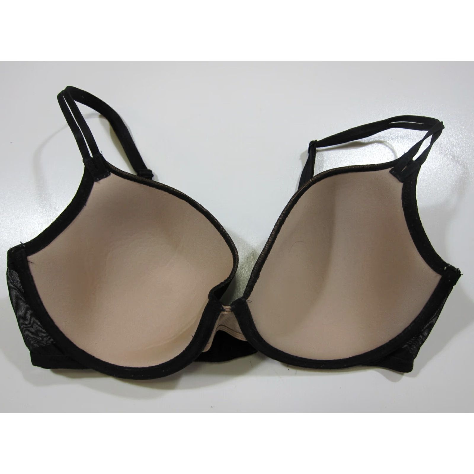 Vintage Wacoal Black Embroidered Floral Lace Padded Push Up Underwire Coverage Bra 34DD Size ONE SIZE - 5 Thumbnail