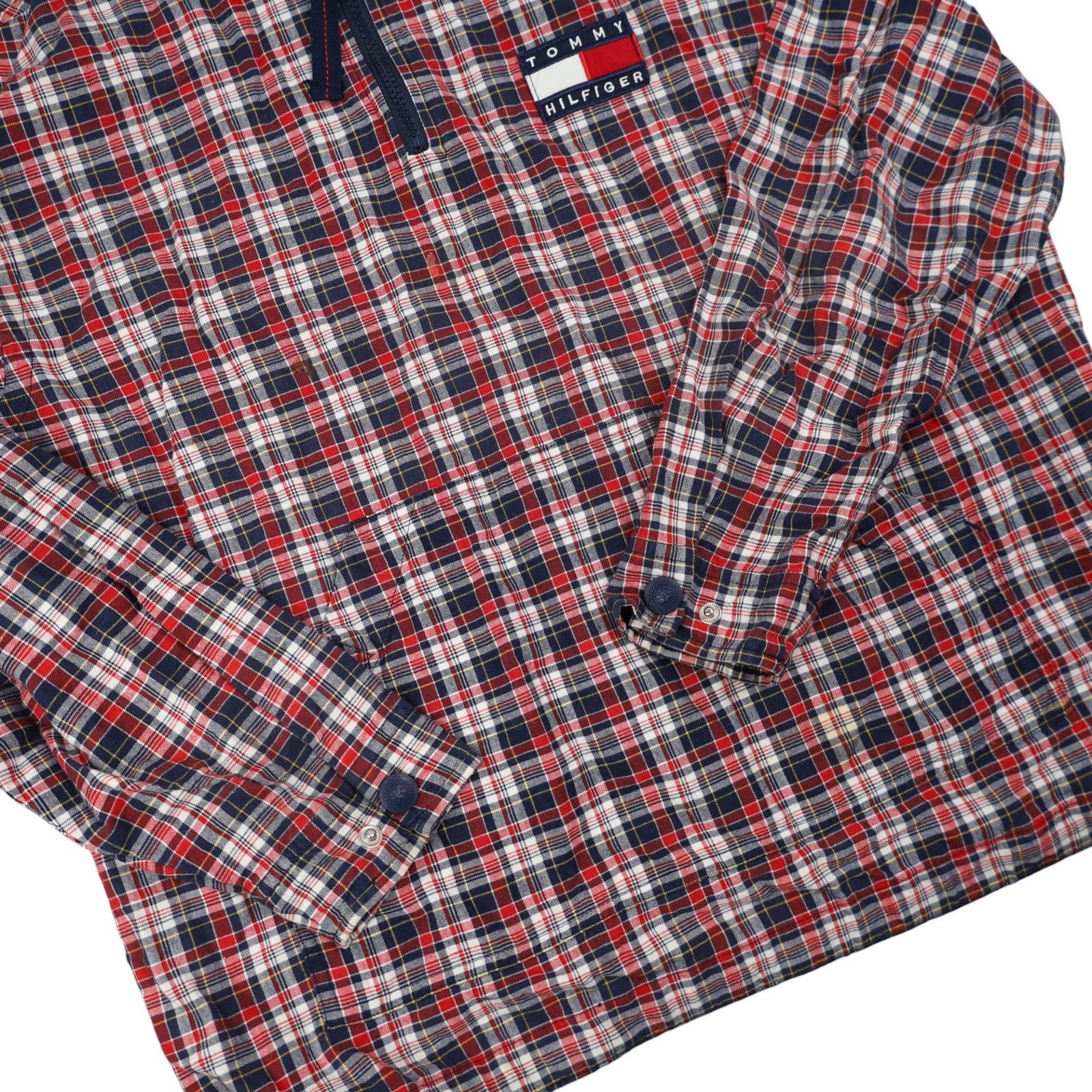 Tommy Hilfiger × Vintage Vintage 90S Tommy Hilfiger Plaid Pullover Hoodie Size US M / EU 48-50 / 2 - 3 Thumbnail
