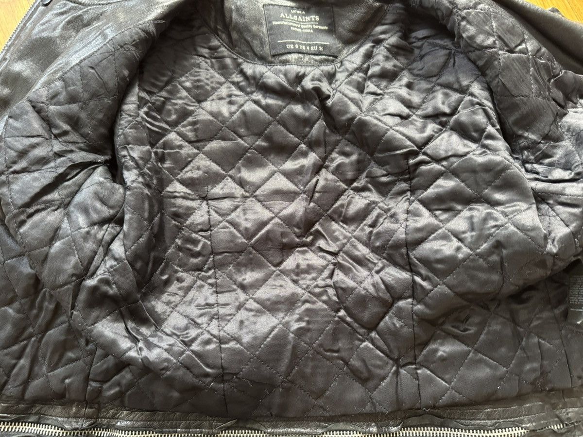 Allsaints All Saints Black Leather Jacket with Quilted Sleeves Size S / US 4 / IT 40 - 10 Thumbnail