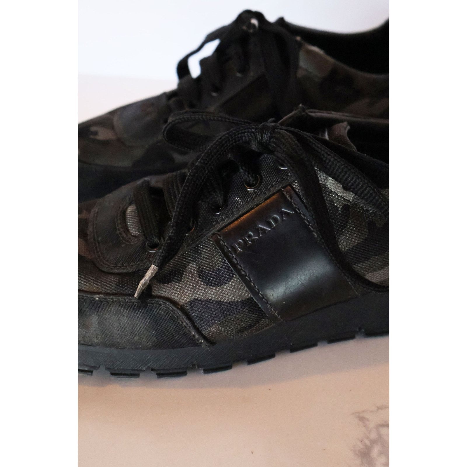 Prada Vintage PRADA Y2K Canvas + Leather Camouflage Sneakers Size US 8 / IT 38 - 4 Thumbnail