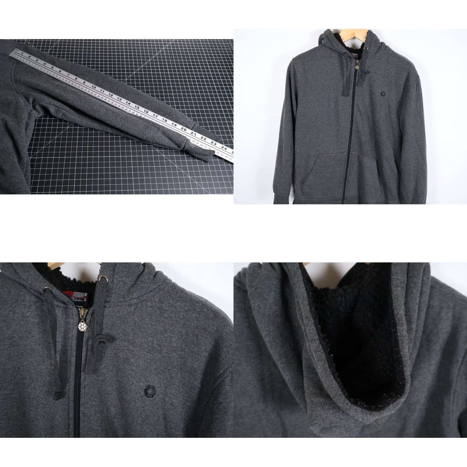 Southpole Southpole Hooded Full Zip Sweatshirt Mens Medium Gray Sherpa Lined Heavyweight Pockets Vintage No Size US M / EU 48-50 / 2 - 8 Thumbnail