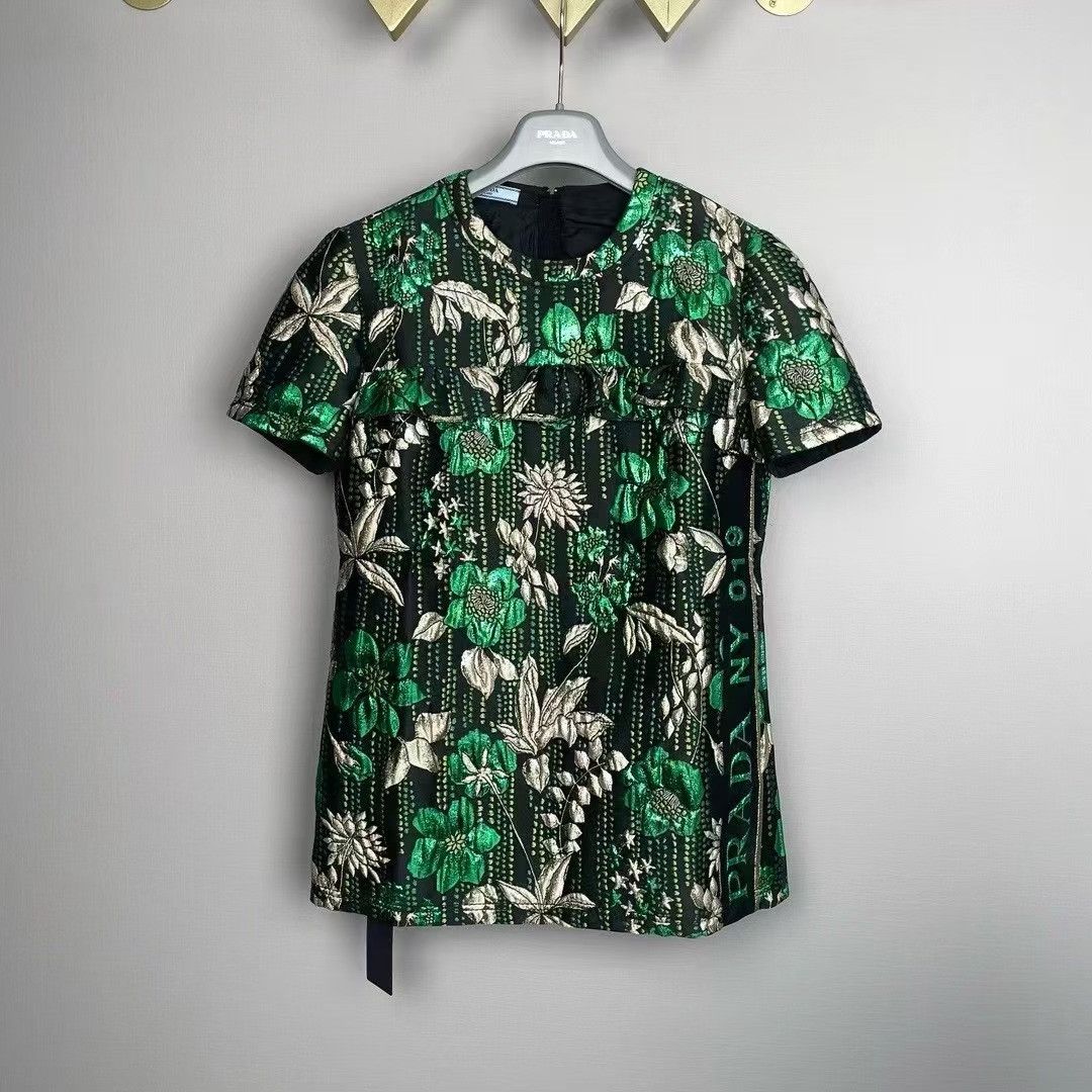 Prada PRADA 2016 Resort Floral Embroidery Top Size S / US 4 / IT 40 - 1 Thumbnail
