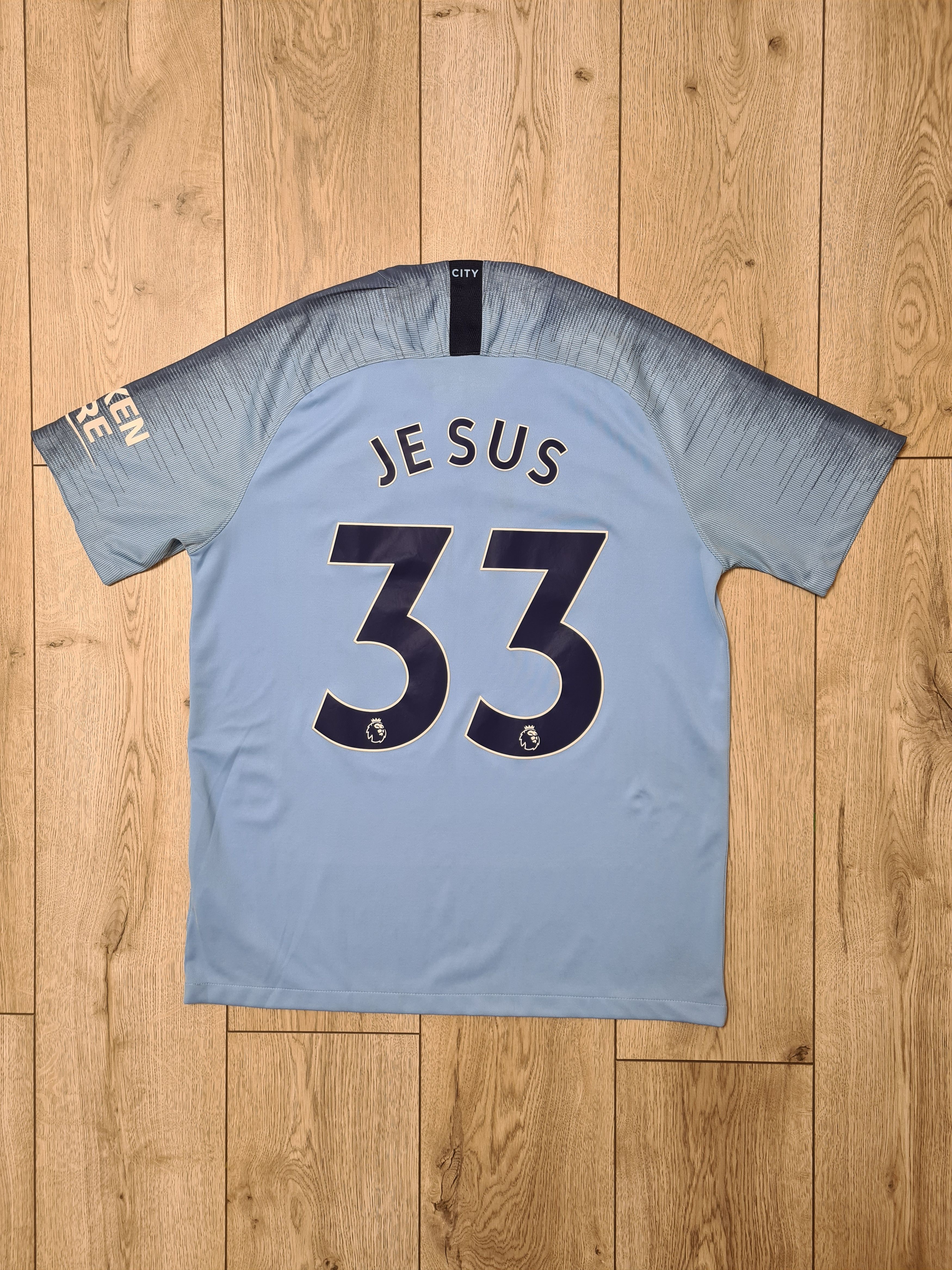 Nike MANCHESTER CITY 2018 2019 JESUS HOME FOOTBALL SOCCER JERSEY Size US L / EU 52-54 / 3 - 1 Thumbnail