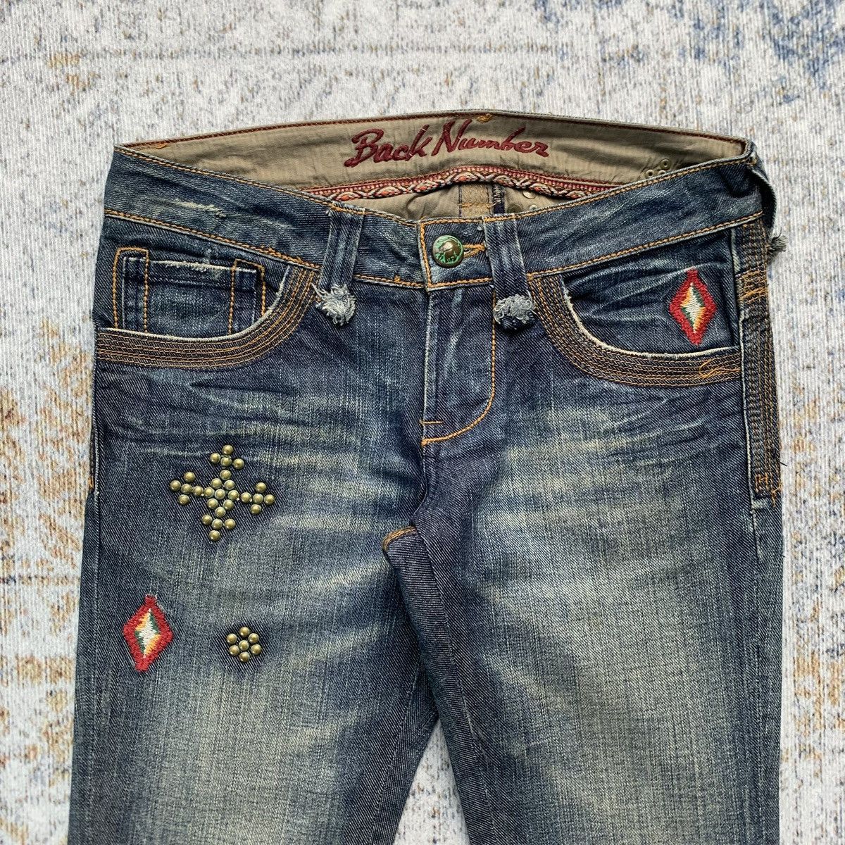 Japanese Brand Rare Japanese Brand Back Number Studded Flared Pants Size 28" / US 6 / IT 42 - 2 Thumbnail