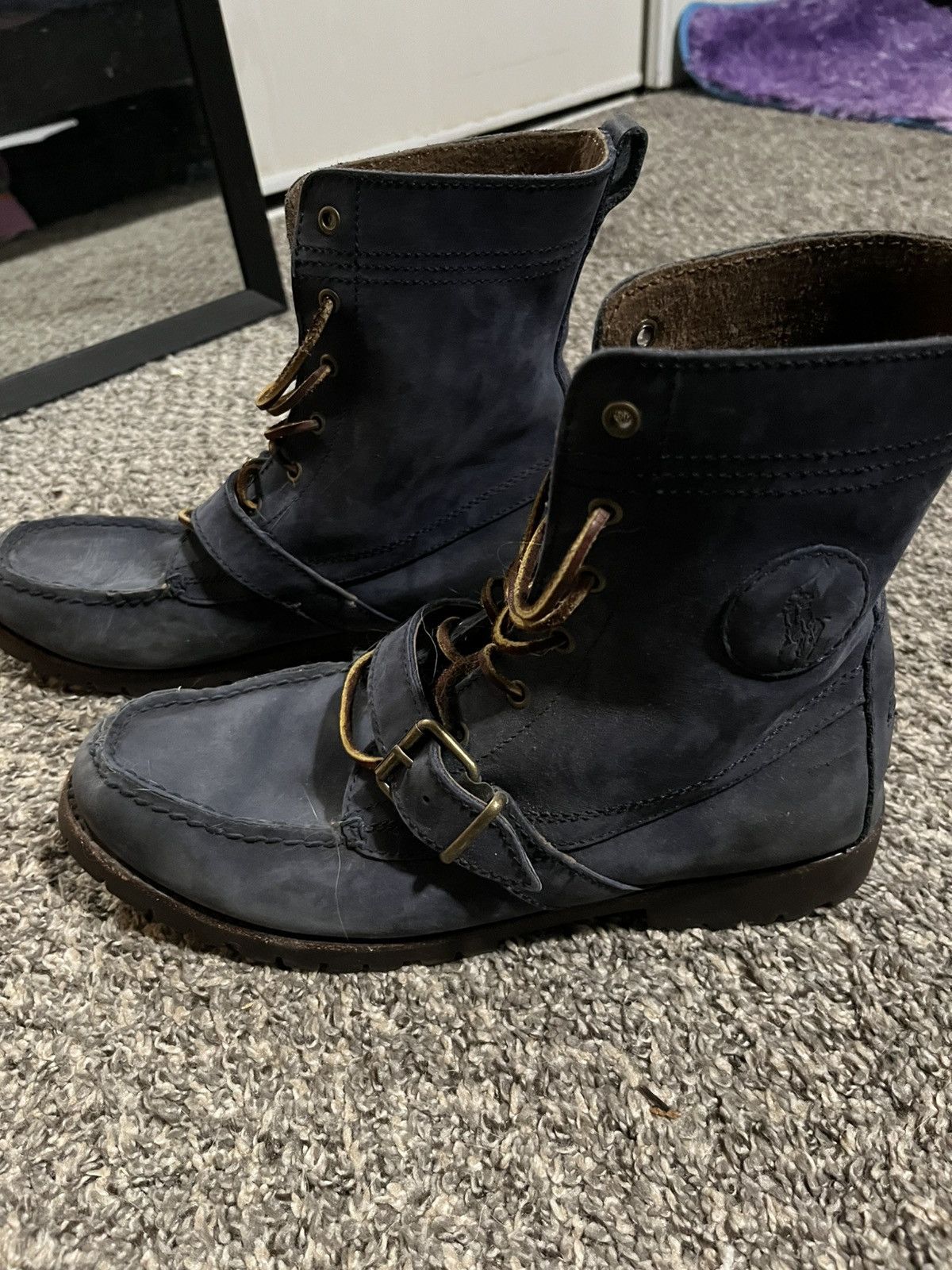 Polo Ralph Lauren Polo Ralph Lauren Tall Blue Leather Boots Size US 9.5 / EU 42-43 - 4 Thumbnail