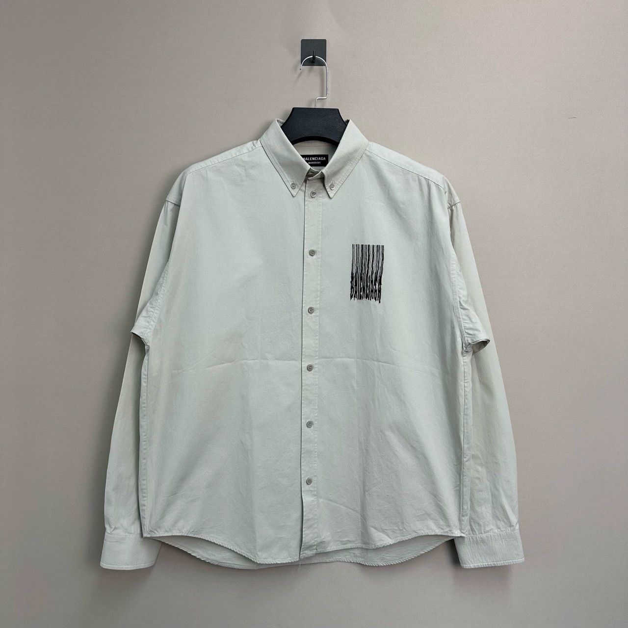 Balenciaga balenciaga embroidered waterfall shirt in light gray Size US M / EU 48-50 / 2 - 1 Thumbnail