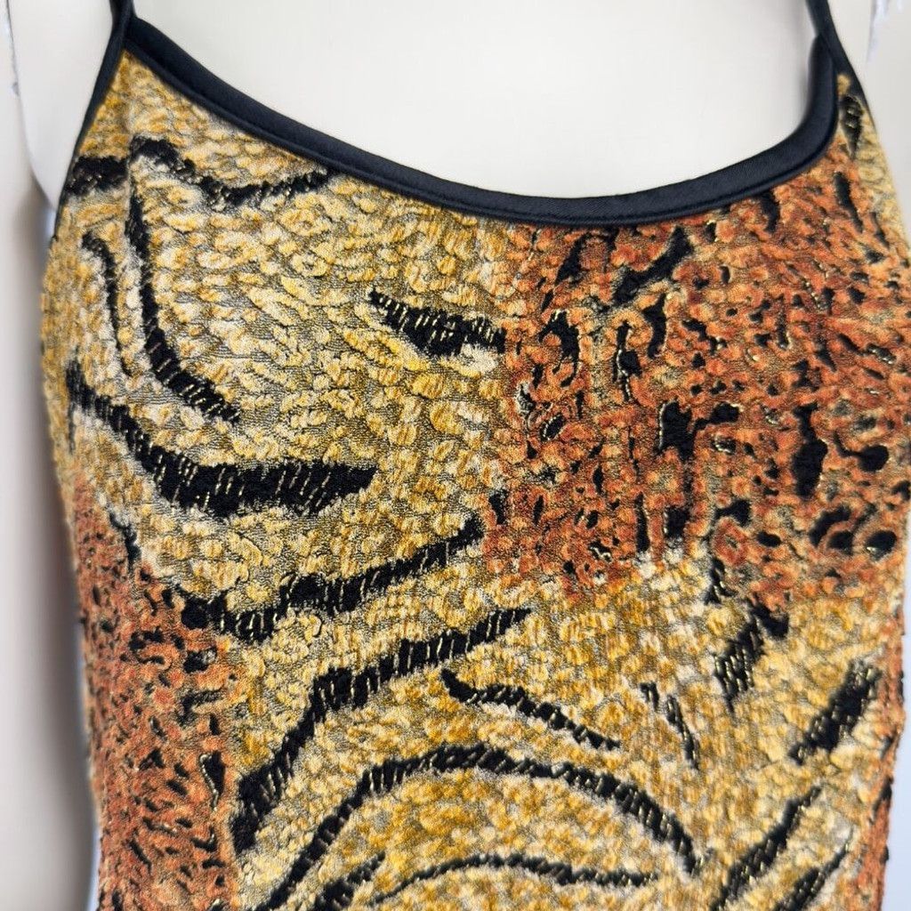 Vintage VINTAGE Y2K 90's Leopard Black Metallic Shiny Thread sz S Size XS / US 0-2 / IT 36-38 - 5 Thumbnail