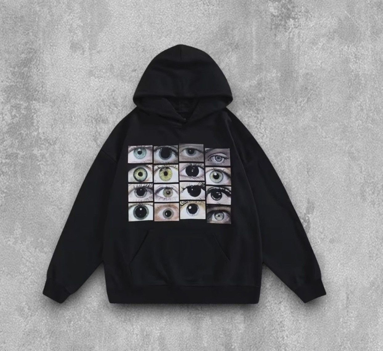 Japanese Brand Oversized Black "Eyes" Hoodie Size US XXL / EU 58 / 5 - 3 Thumbnail