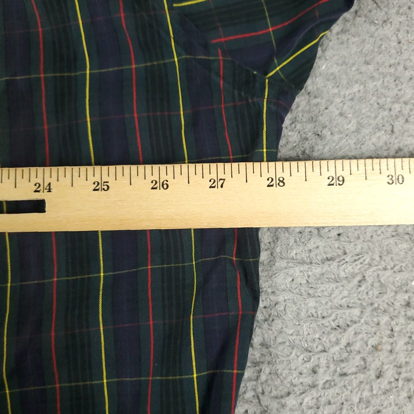 Ralph Lauren RALPH LAUREN Dress Shirt Mens Size 17 Green Plaid Button-Down Long Sleeve Classic Size 46R - 7 Thumbnail
