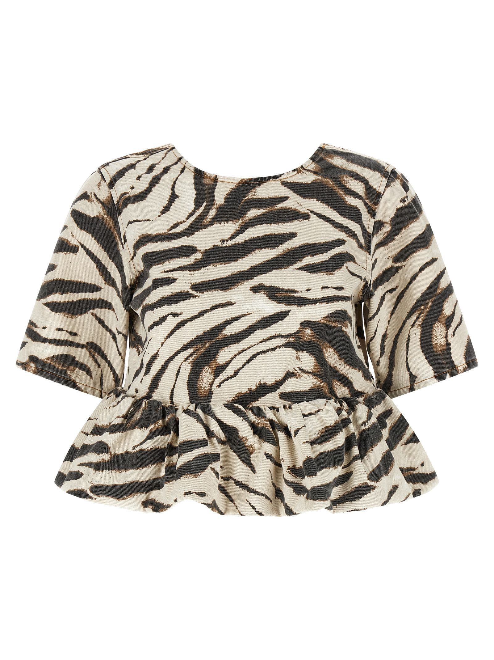 Ganni 'Zebra Denim' Top Size XXS / US 00 / IT 34 - 1 Thumbnail