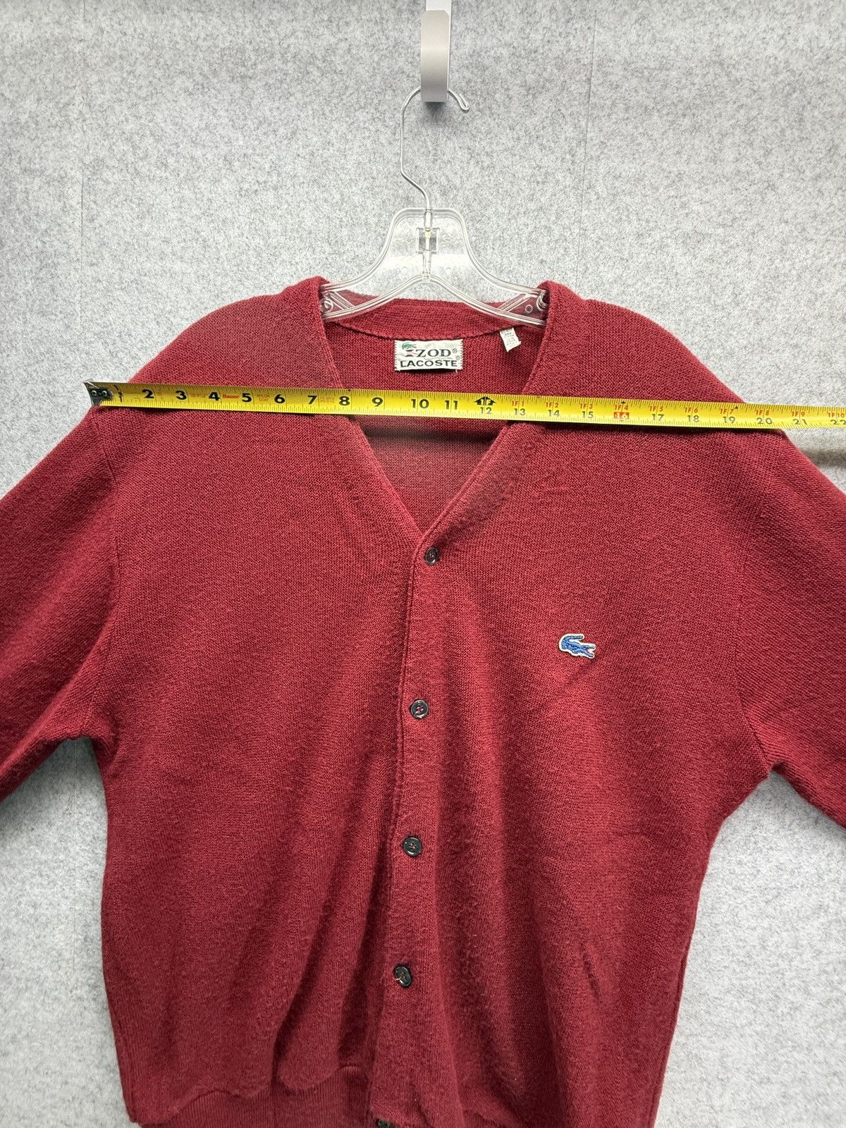 Izod Vintage burgundy/red Izod Lacoste men’s XL button sweater Size US XL / EU 56 / 4 - 9 Thumbnail