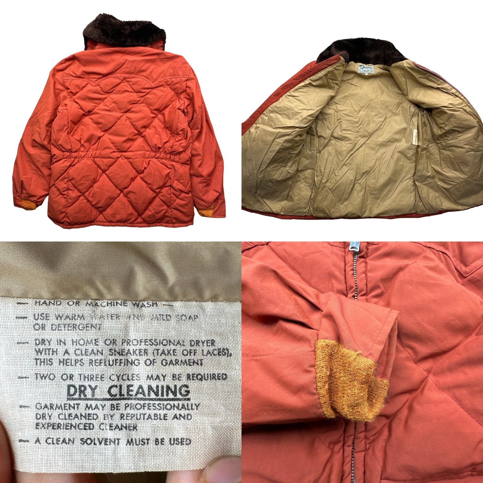 Schott VINTAGE Schott NYC Goose Down Diamond Quilted Puffer Coat Jacket Mens Large Regular Orange Coat Jacket Mens L Puffer Size US L / EU 52-54 / 3 - 8 Thumbnail