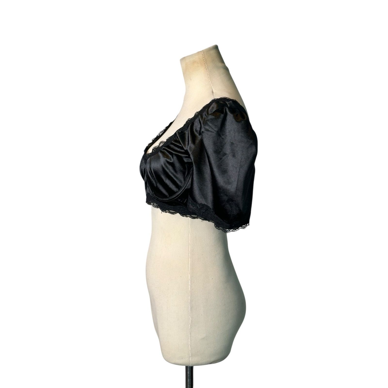 PRINCESS POLLY Princess Polly black short sleeves crop blouse size 12 Size XL / US 12-14 / IT 48-50 - 10 Thumbnail
