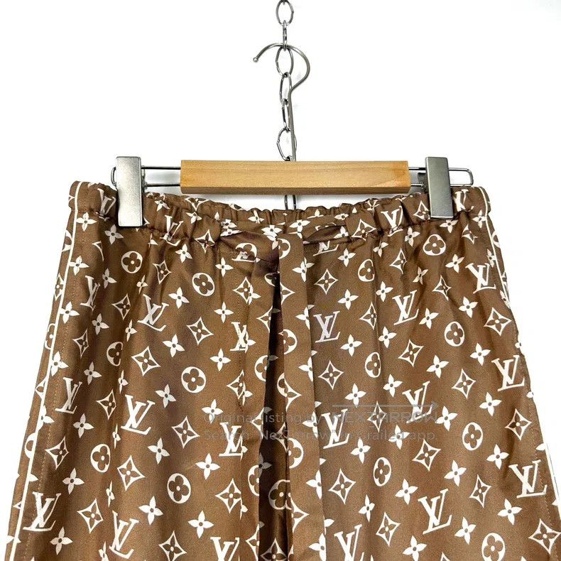 Louis Vuitton Louis Vuitton Coffee color presbyopic silk trousers with f Size 33" - 3 Thumbnail