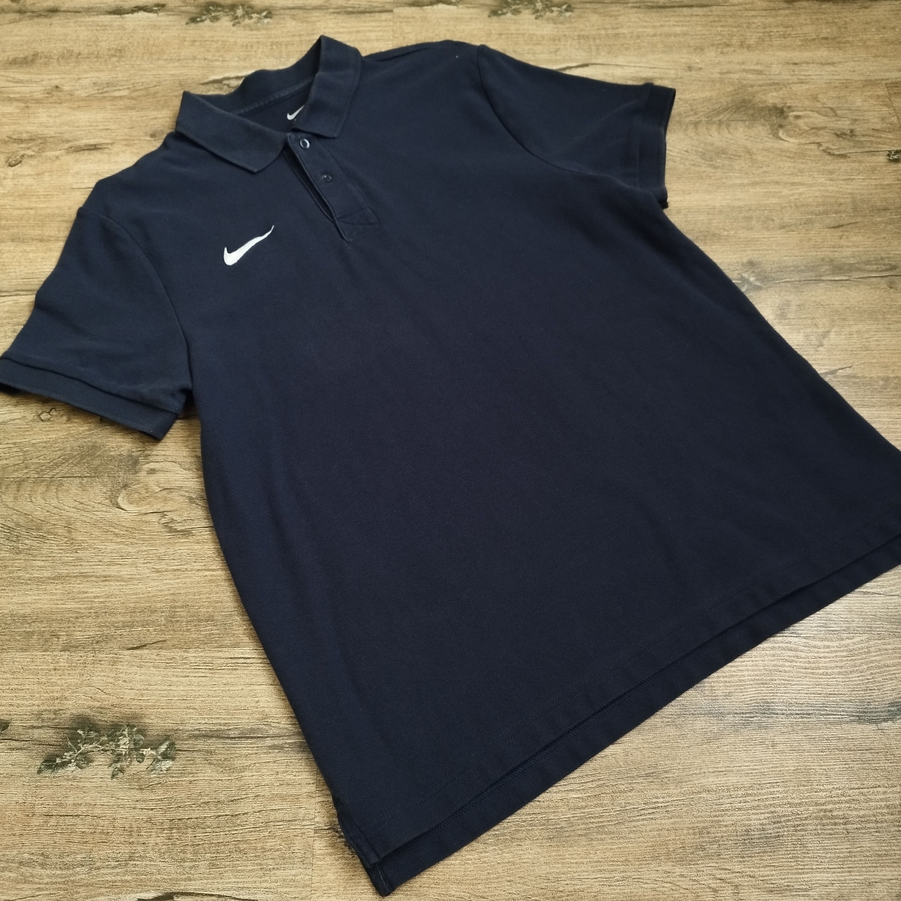 Nike Nike Navy Blue Cotton Polo Shirt - Embroidered White Swoosh Size US L / EU 52-54 / 3 - 2 Thumbnail