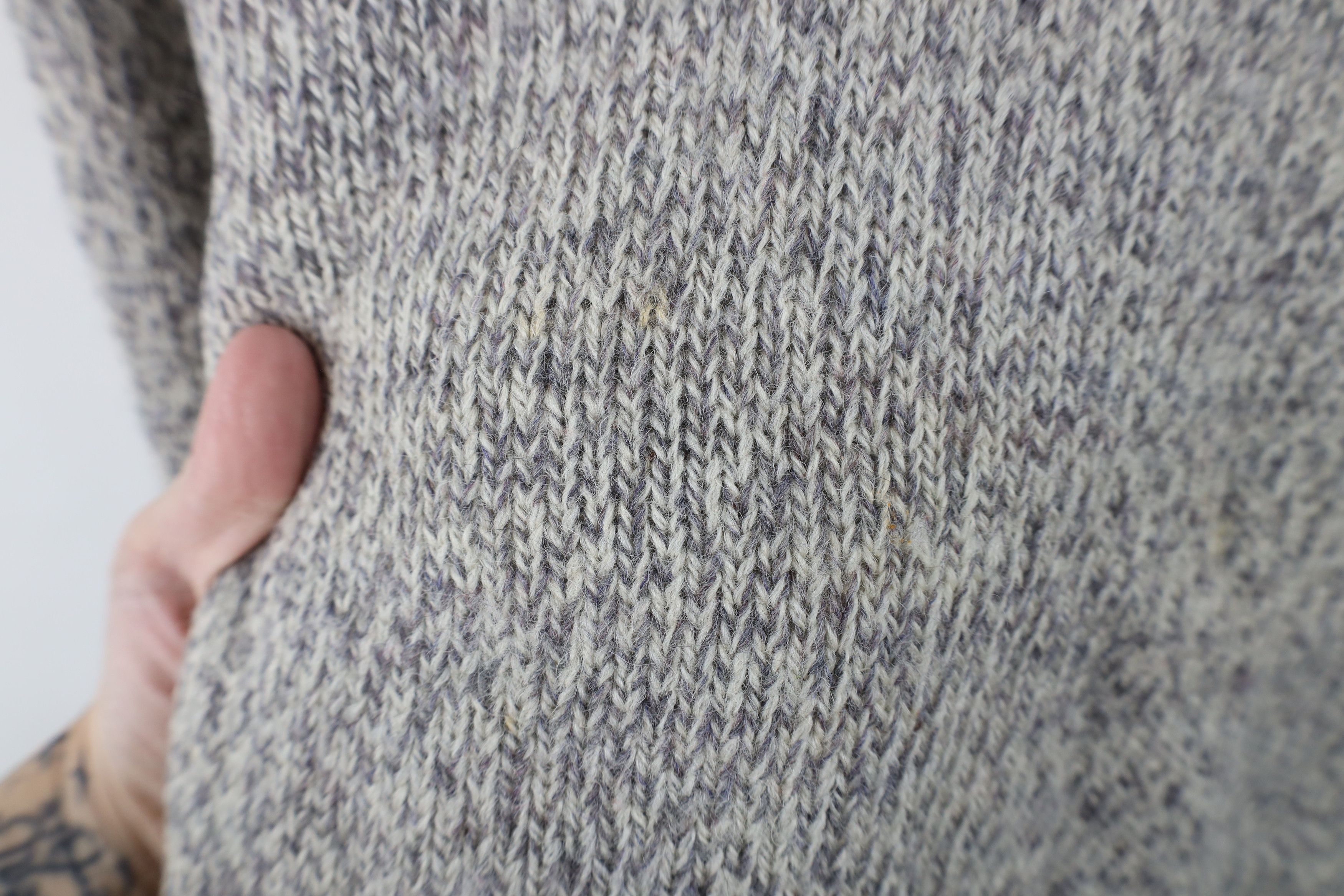 Vintage Vintage 90s Streetwear Blend Knit Shawl Collar Sweater Gray Size US L / EU 52-54 / 3 - 6 Thumbnail