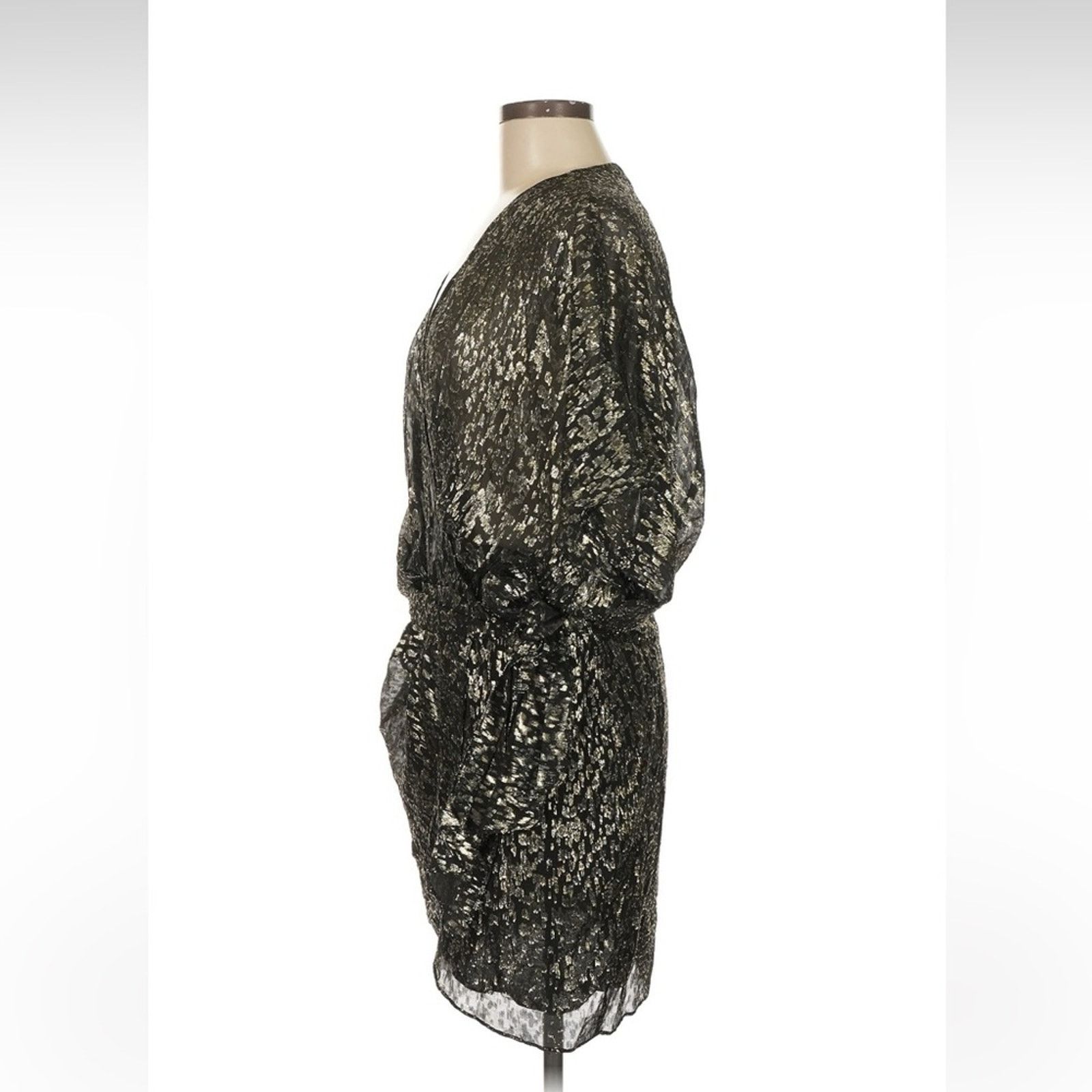 Iro IRO Reynea Spotted Wrap Dress - NWT - Size 6 - Black/Silver Size M / US 6-8 / IT 42-44 - 5 Thumbnail