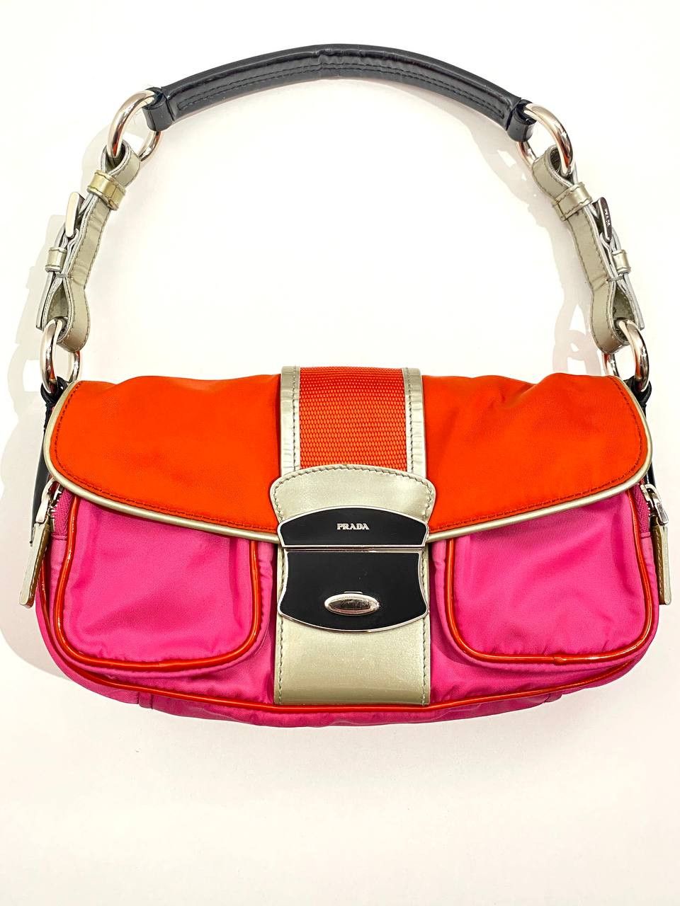 Prada Prada Rosa Pocket Space Logo Shoulder Hand Bag Vintage Y2K Size ONE SIZE - 3 Thumbnail