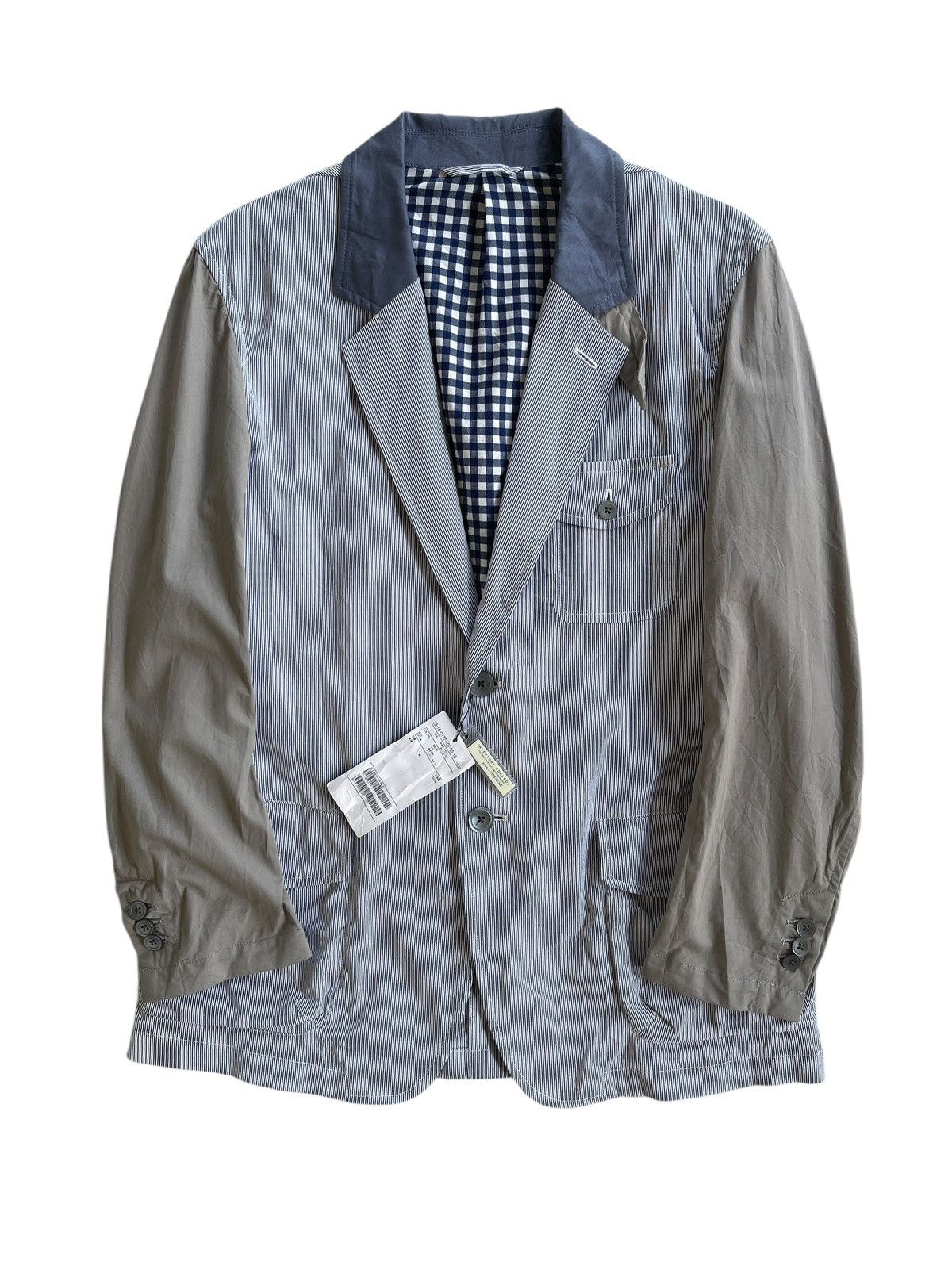 Beams Mixed Fabric Parchwork Jacket Coat