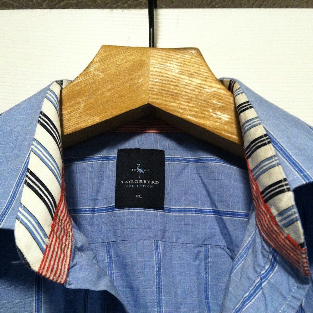 Tailorbyrd TAILORBYRD MEN'S BLUE 100%COTTON CASUAL SHIRT SIZE: XL Size US XL / EU 56 / 4 - 5 Thumbnail