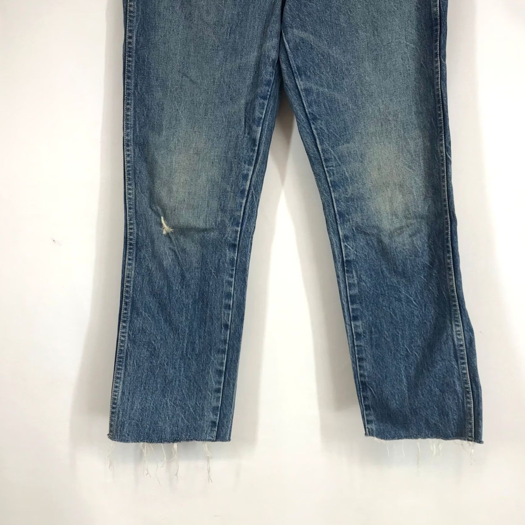 AMO AMO Loverboy Stargaze High Rise Straight Leg Raw Hem Jeans Blue Womens 26 Size 26" / US 2 / IT 38 - 3 Thumbnail