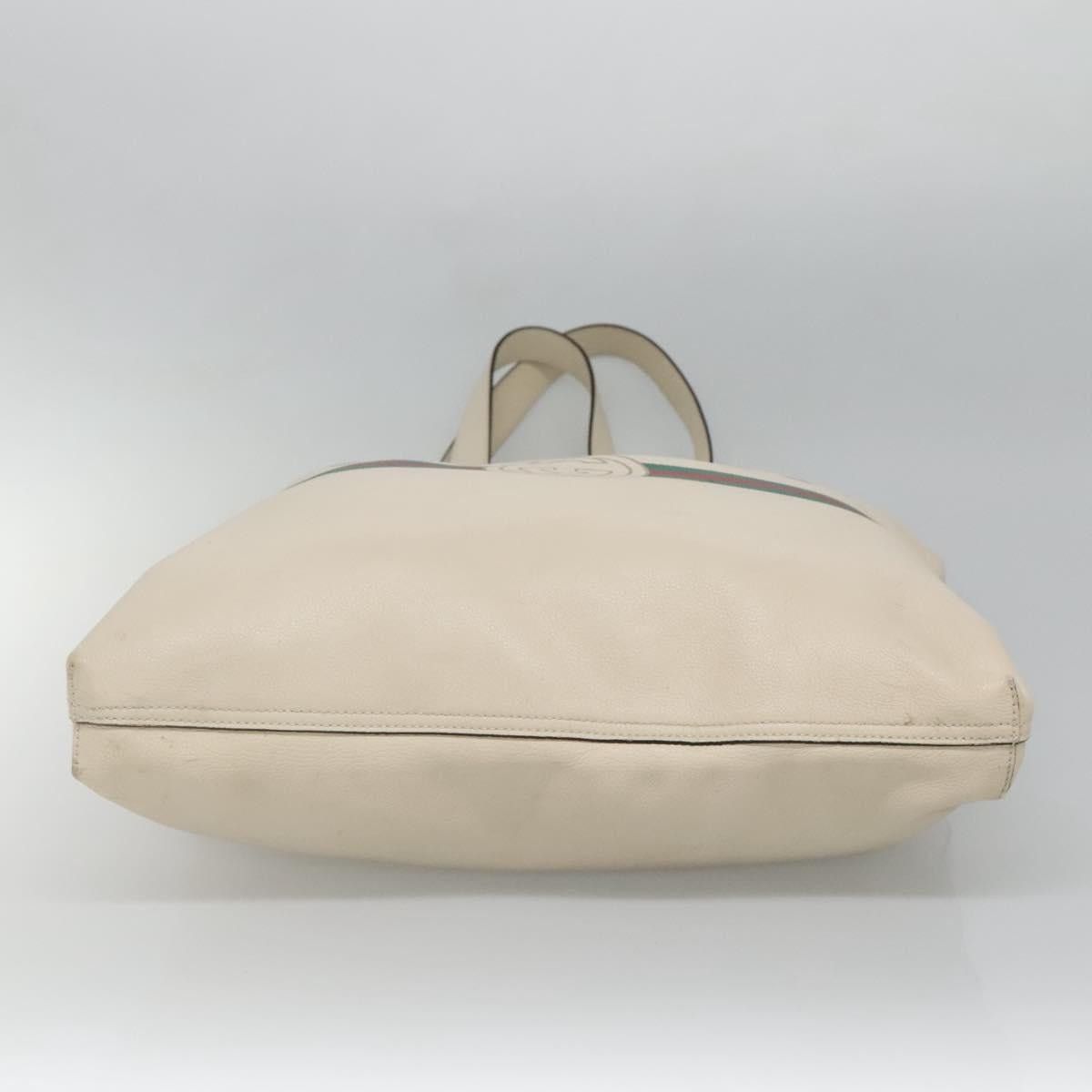 Gucci GUCCI Web Sherry Line Tote Bag Leather Ivory Size ONE SIZE - 9 Thumbnail