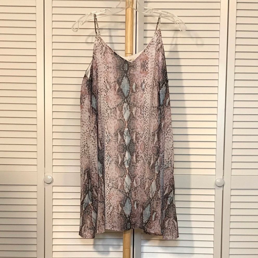 Other Peach Love California Boho Snakeskin Mini Lined Slip Dress Size XXS / US 00 / IT 34 - 2 Thumbnail