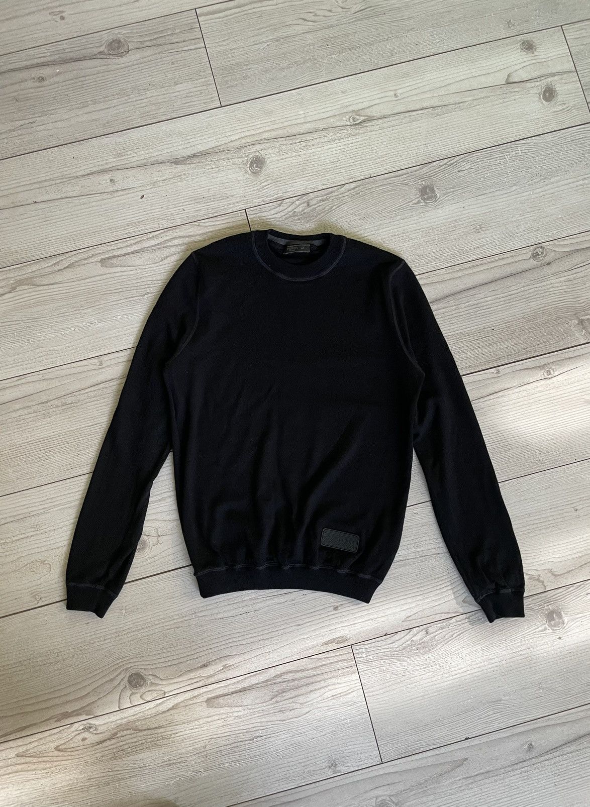 image of Cashmere Wool x Italian Designers Prada Wool Sweater in Black, Men's (Size Small)