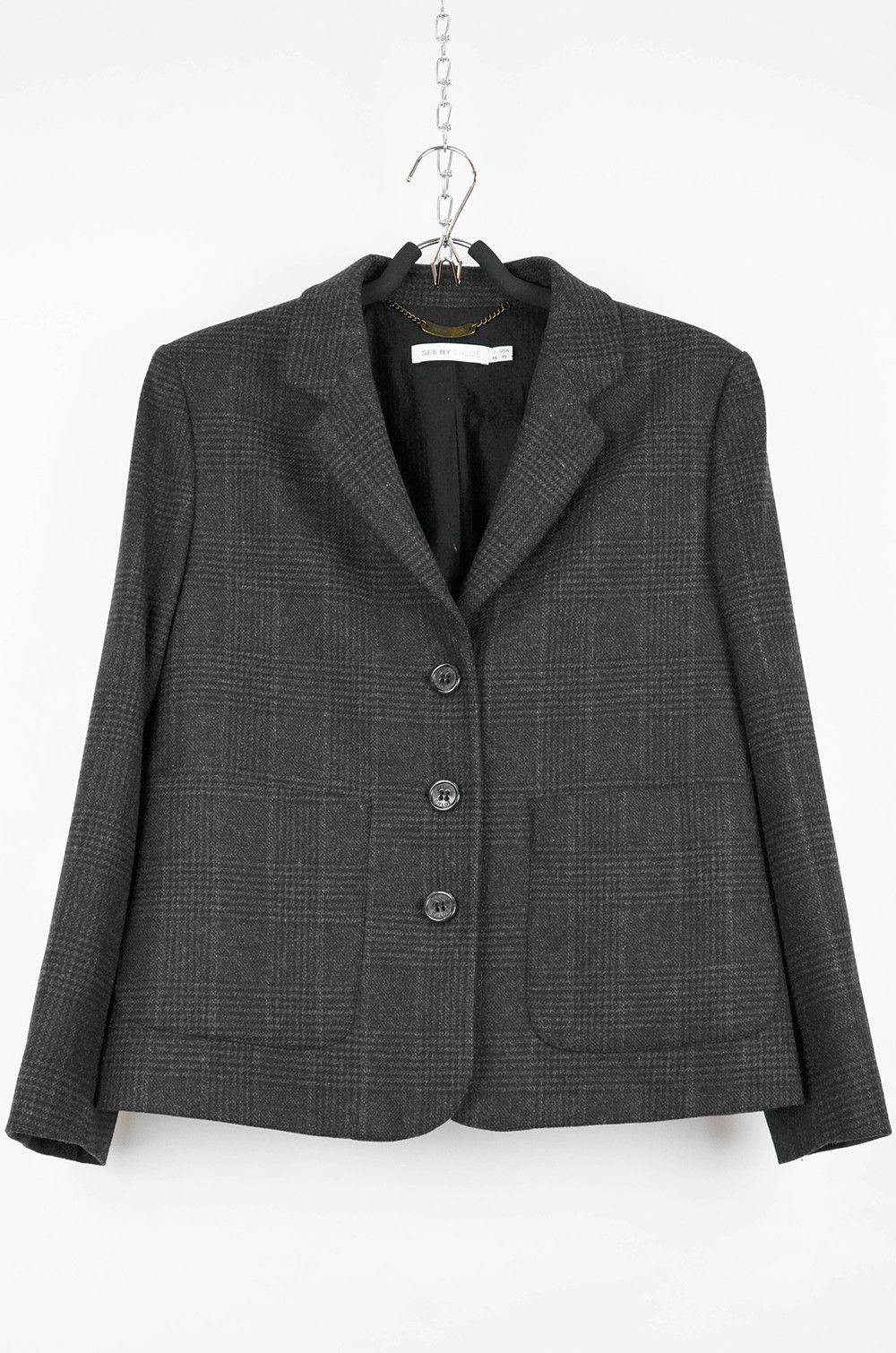 See by Chloe SEE BY CHLOÉ Glen Plaid Tailored Wool Jacket - M Size L / US 10 / IT 46 - 1 Thumbnail