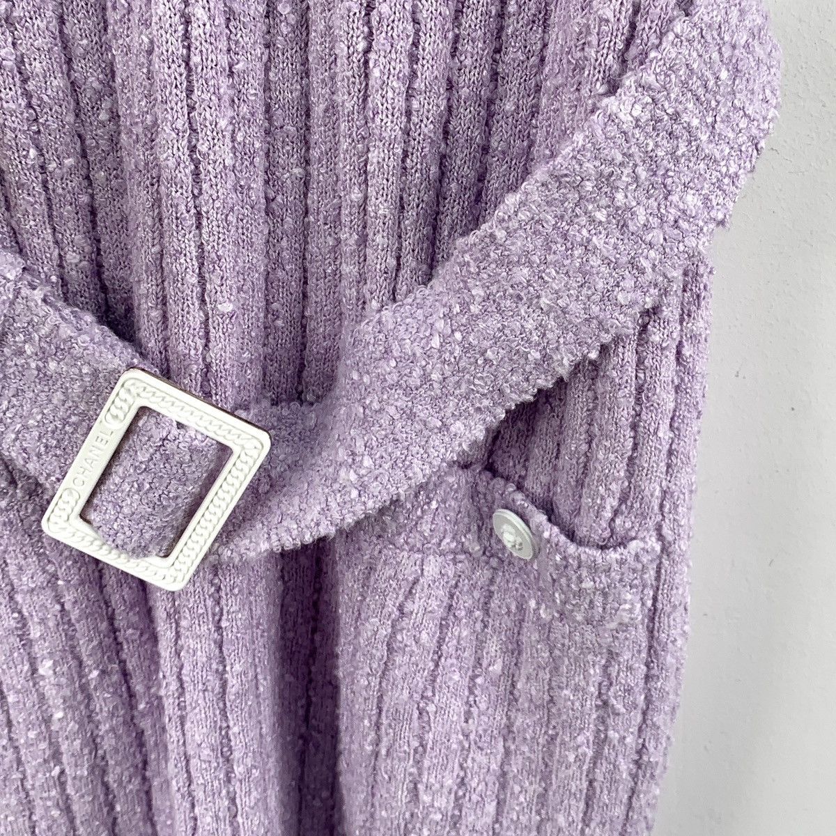 Chanel Chanel Lavender Belted Tweed Short Sleeve Dress K26WX Size M / US 6-8 / IT 42-44 - 4 Thumbnail